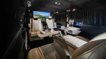 Rear interior with cream leather seats