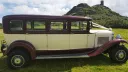 Side view of Bramwith Convertible in Ivory and Burgundy