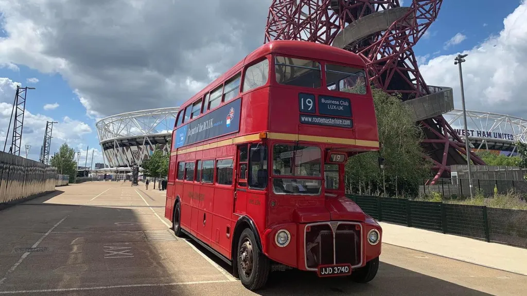 London Routemaster bus in the street of London