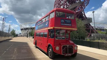 London Routemaster bus in the street of London