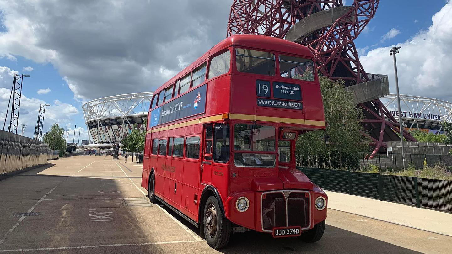 London Routemaster bus in the street of London