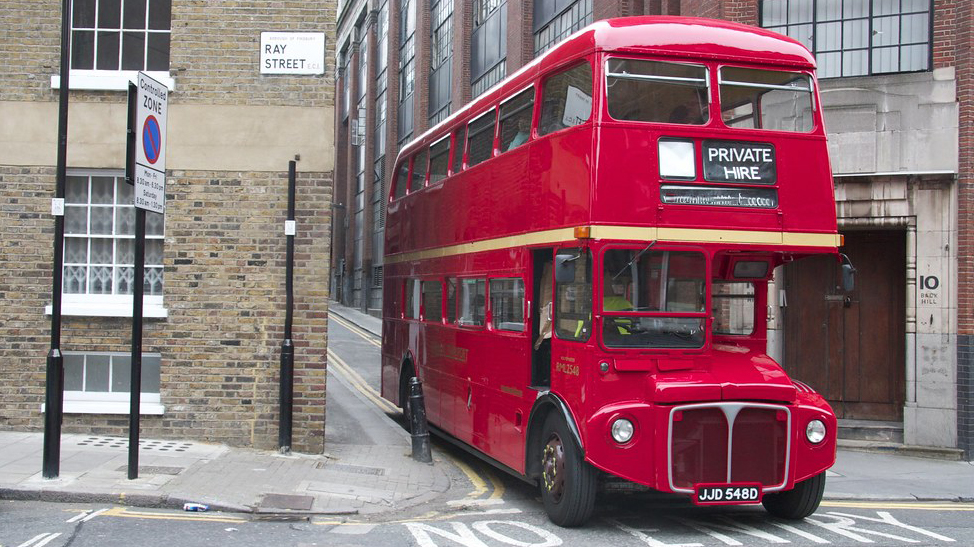 Red Double Routemaster Bus in the street of London