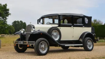Black and Ivory vintage style Badsworth with soft top black roof