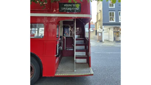 Rear open platform of Routemaster bus
