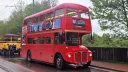 Red Routemaster vintage bus in the street of Newcastle-upon-tyne