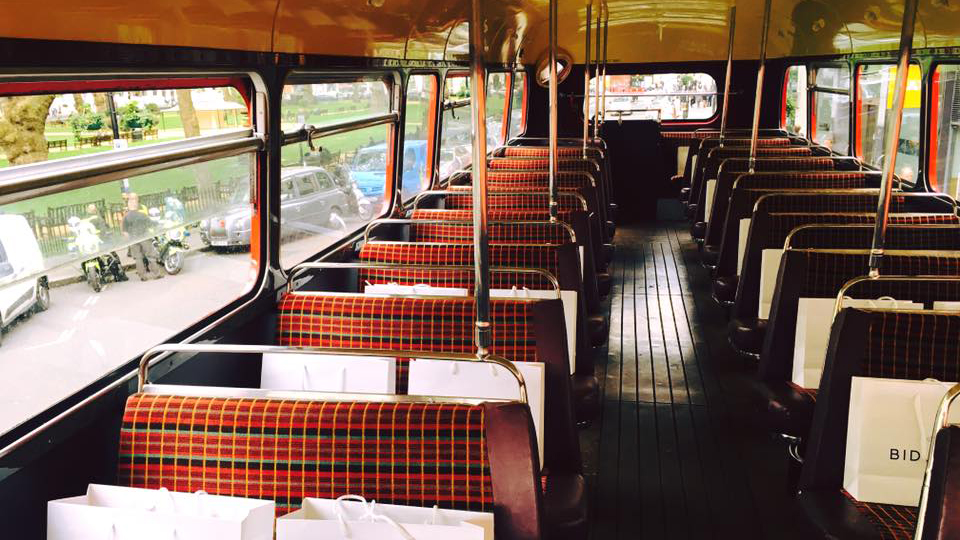Old Red Routemaster London Bus interior