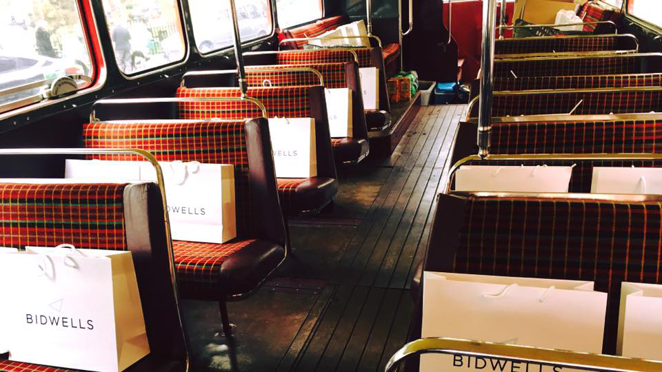 Lower Deck seating area inside an old London Routemaster bus
