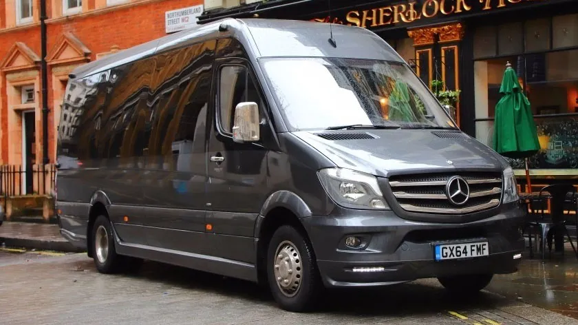 Mercedes Sprinter in Grey parked in street of London