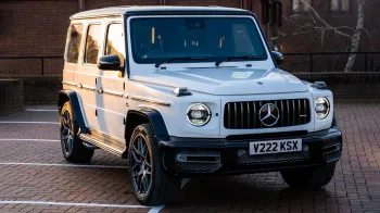 White Mercedes G-Wagon with black bumpers