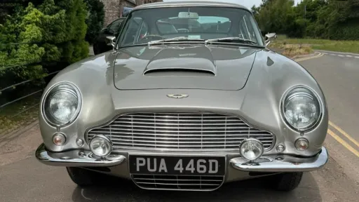 Full front view showing the iconic Classic Aston Martin chrome front grill