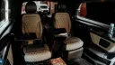 Rear interior black and grey leather seats inside Mercedes V-class