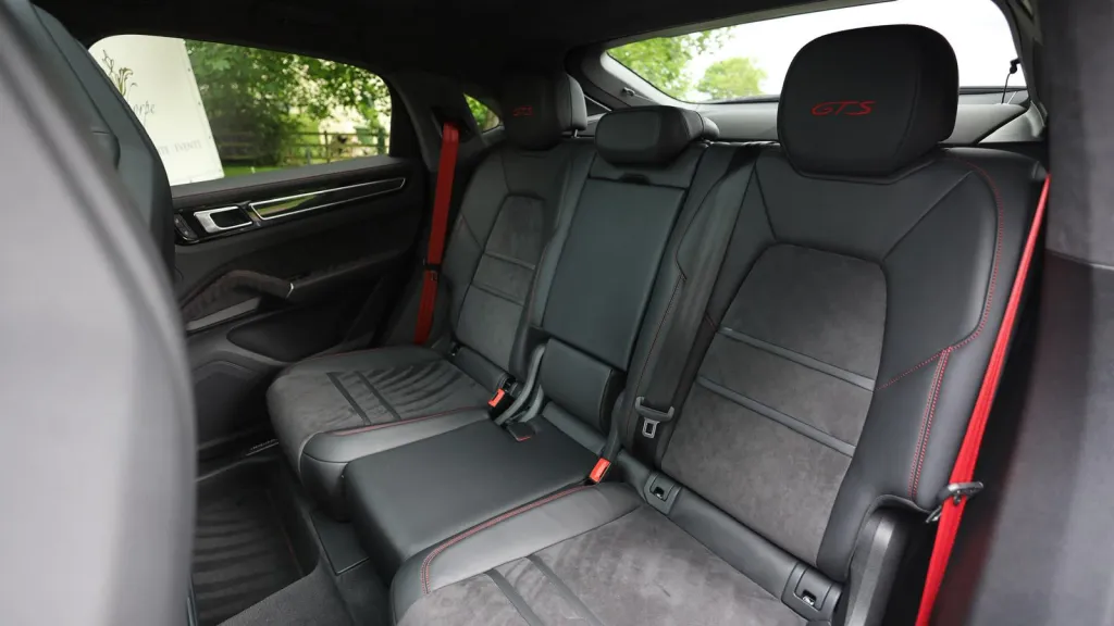 Black Porsche Cayenne GTS rear interior seating