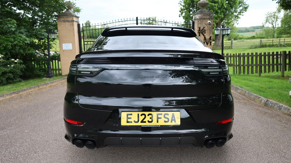 Black Porsche Cayenne GTS rear view