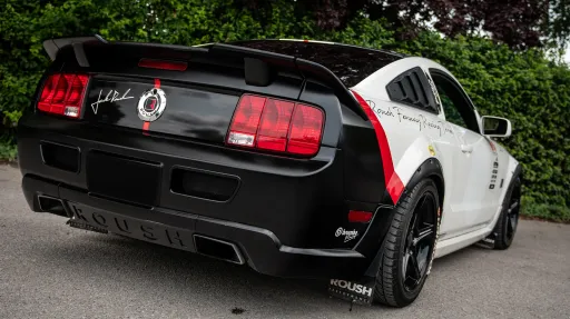 rear view of Ford Mustang GT V8 with black rear boot