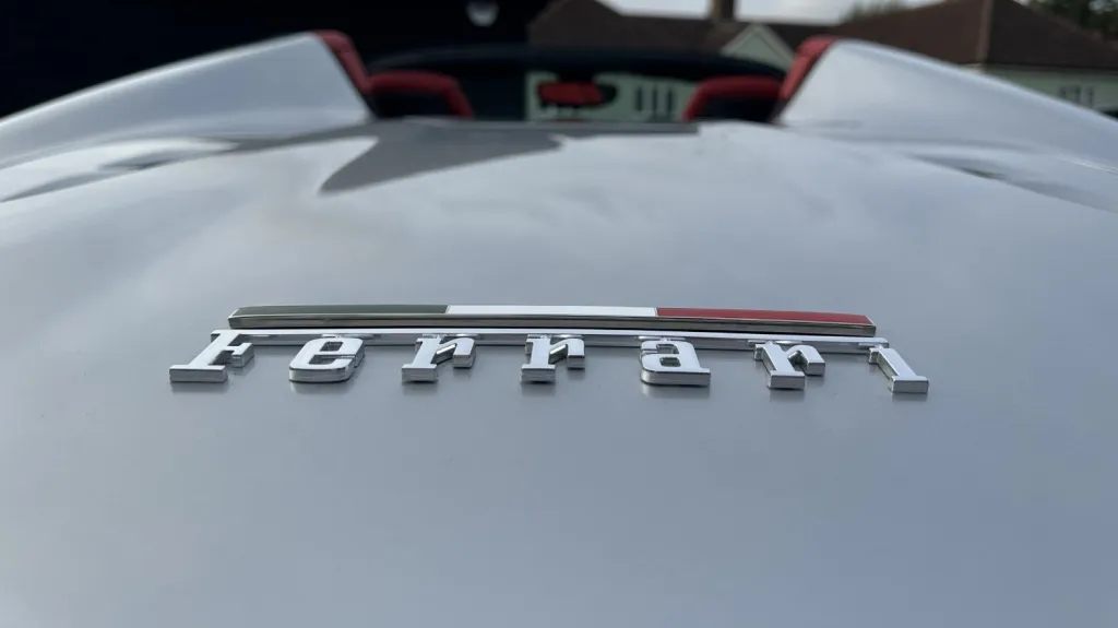 Ferrari logo on the rear of the car boot