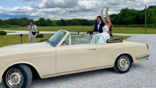 Rolls-Royce Corniche Convertible with Bride and Groom