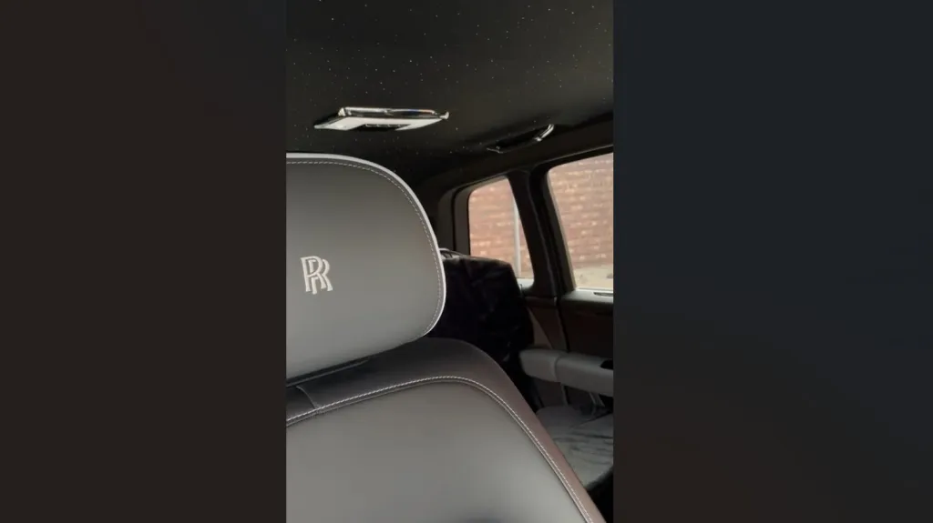 Black leather inside Rolls-Royce cullinan