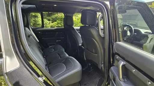 Rear interior black leather seats