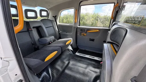 Interior Taxi Cab with Black and Grey seats