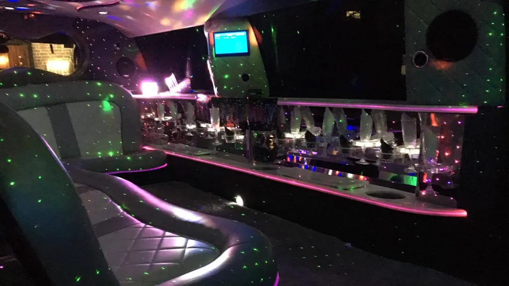 Ford Excursion Stretched Limousine with light effect on