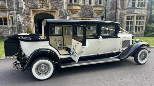 Right side view of Bramwith Laundaulette with cream leather interior