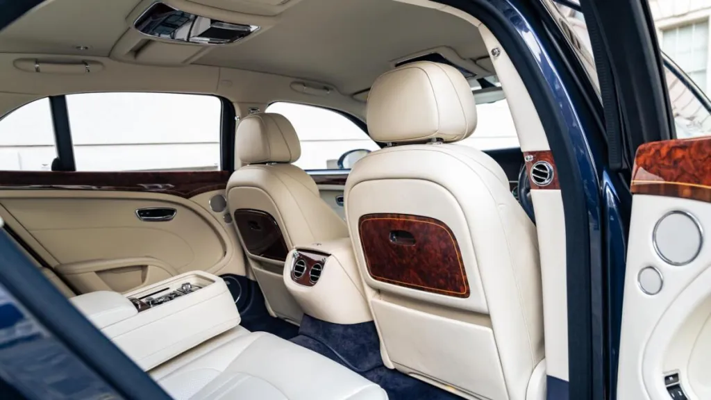 Cream leather interior inside Bentley Mulsanne