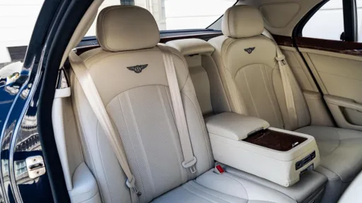 Rear interior cream leather seats inside Bentley Mulsanne