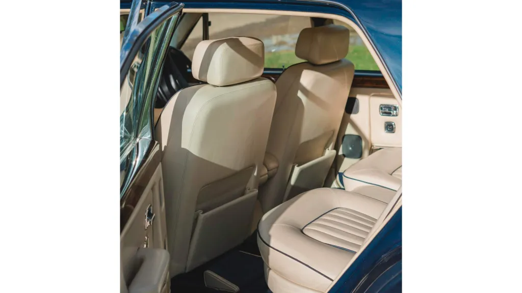 rear seating in magnolia leather inside Rolls-Royce Silver Spirit