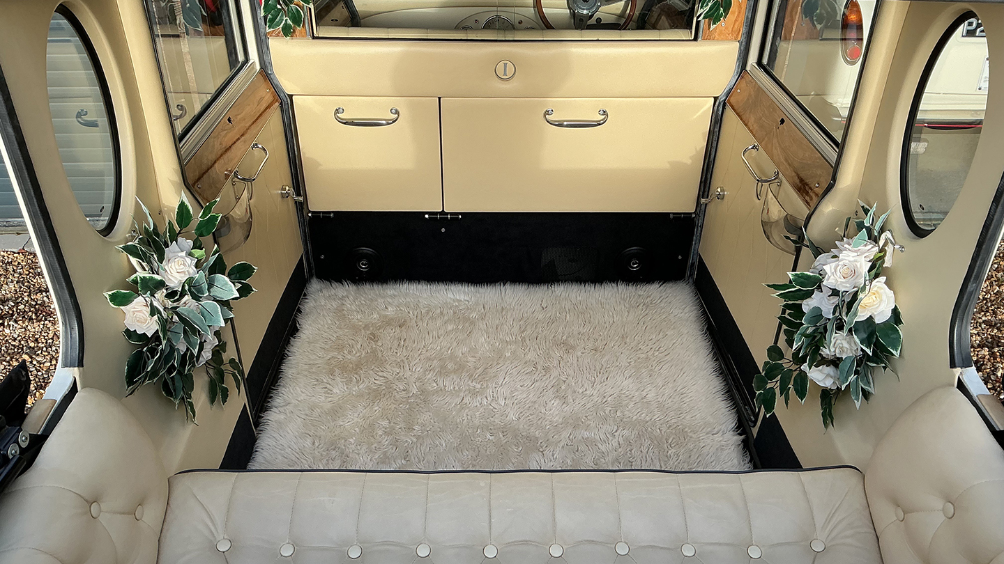 large interior cabin aerial photo through the open roof