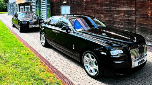 Two matching black Ghost on wedding duties