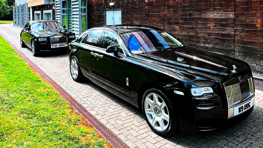 Two matching black Ghost on wedding duties