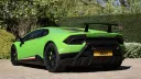 Rear view of green lamborghini