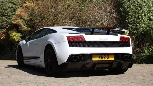 Rear view White Lamborhghini