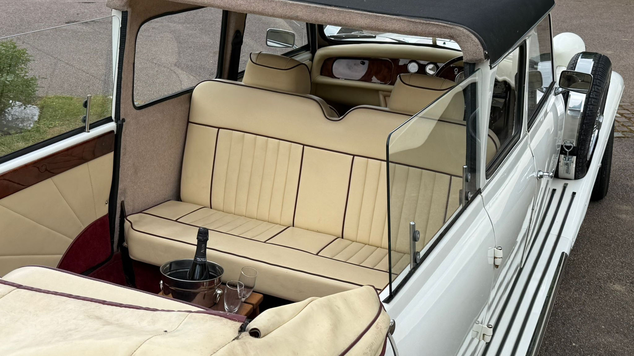 rear facing bench seat inside Beauford