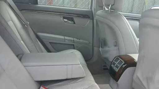 Rear interior leather seat inside Mercedes car