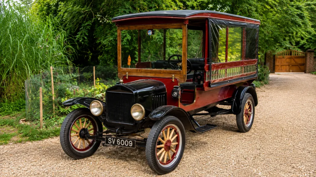 1914 Ford Model T Charabanc wedding bus with eight passenger seats