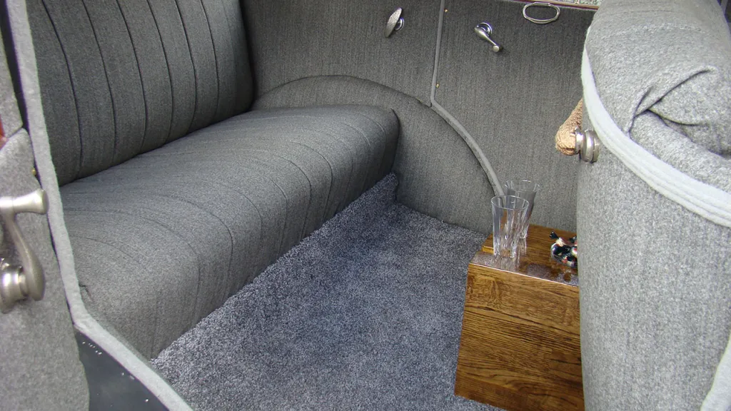 Rear cabin interior view of vintage Franklin