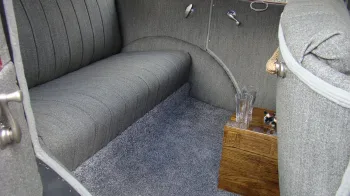 Rear cabin interior view of vintage Franklin