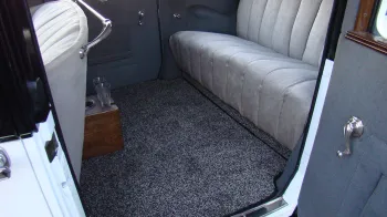 rear interior of Franklin. Silver and grey interior