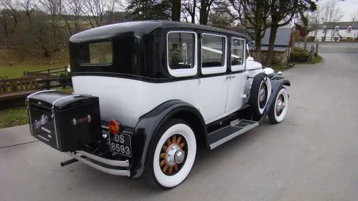 Rear view of Franklin 147 Saloon Special with rear black picnic trunk