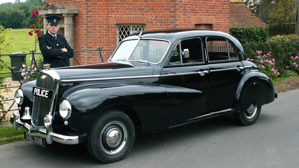 Classic Black Wolseley Police Car