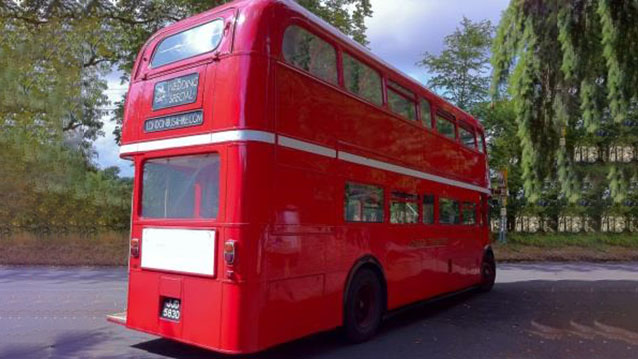Rear view of a London Routemaster Bus double decker bus