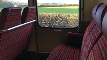 interior seats inside a single decker classic bus