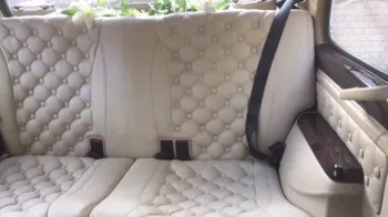 cream leather interior inside Taxi Cab