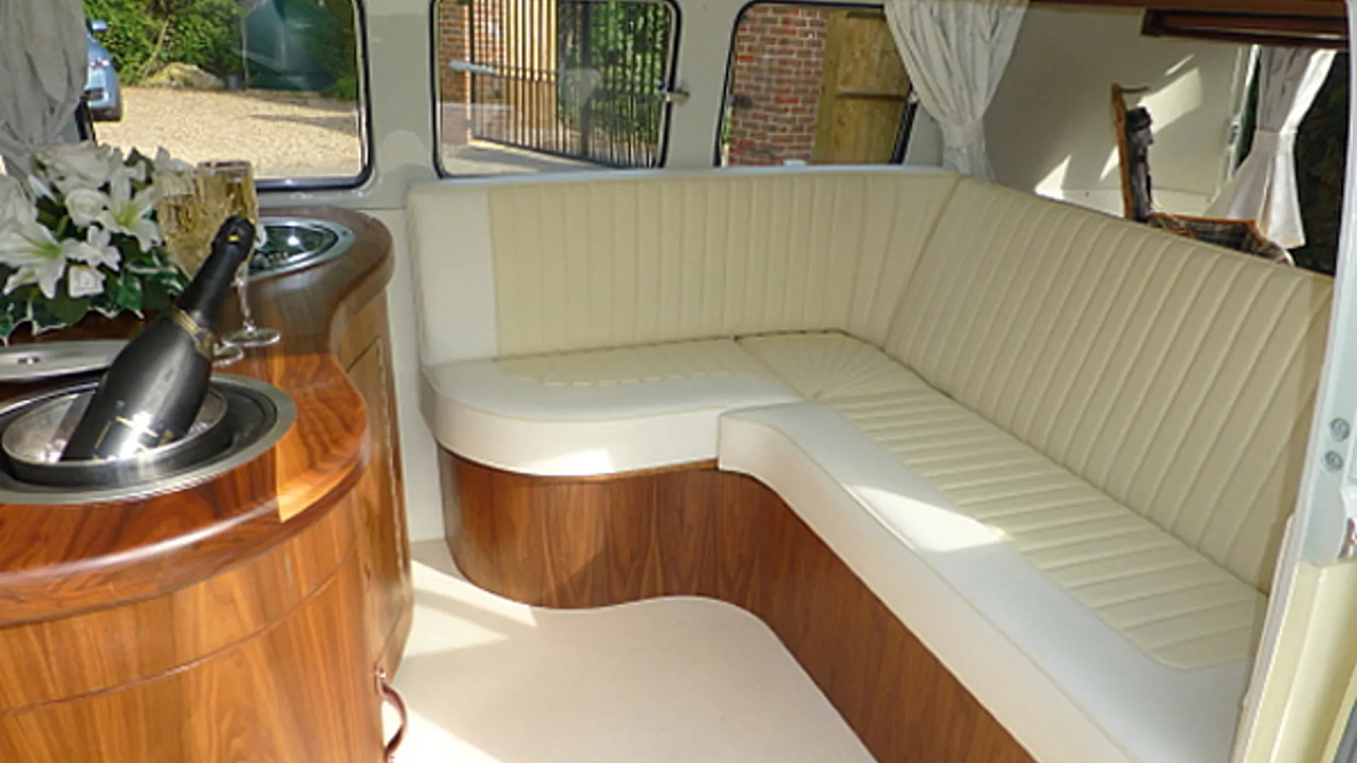 Cream Classic VW Campervan Wedding Car Hire in Bracknell, Berkshire