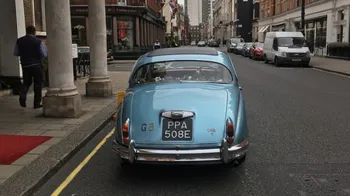 Rear view of classic Daimler 250 V8