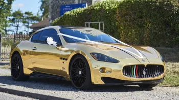 Maserati GranTurismo 'S' front view with White Ribbons and bows on rear view mirros