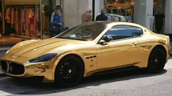 Maserati GranTurismo 'S' parked in the street with black alloy wheels