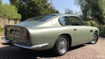 Rear right side view of Classic Aston Martin DB6