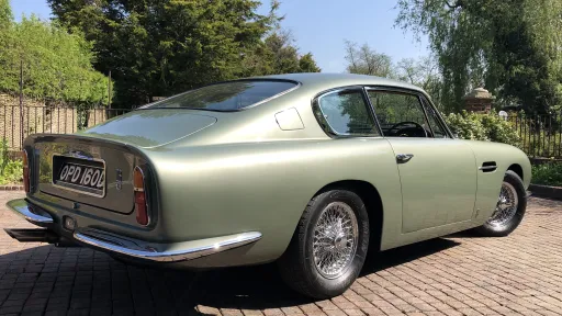 Rear right side view of Classic Aston Martin DB6